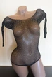 Комплект зі стразами боді колготи еротична Sexy OneSize чорний (1-113 5-3) - изображение 4
