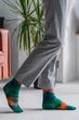 Шкарпетки з принтом ромби високі безшовні дихаючі якісні ORGANIC cotton зелені носки JILL ANTONY 42-43 men's арт. 31020 - зображення 1