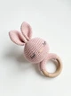 Детская игрушка-погремушка Kiddie Widdie зайчик светло-розовый hand made - изображение 3