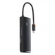 USB-хаб USB Type-C Baseus Lite Series 6-in-1 (HDMI+2xUSB 3.0+Type-C+SD/TF) 0.225m (WKQX050001) Black - изображение 1