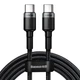 Кабель Baseus Cafule USB-C to USB-C 2m Black/Grey (CATKLF-ALG1) - изображение 1