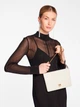 Сумка-клатч женская кожанная Pinko FLAT CLASSIC VITELLO SETA 100455A0F1Z14Q Белая (800070302034) - изображение 4