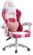 Крісло геймерське Bonro Lady 807 рожево-біле (42300098) - зображення 1