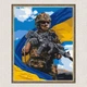 Картина по номерам 60*80 см Воин ВСУ с флагом Оригами LW 3268 большой размер - изображение 5
