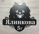 Адресная табличка 12, Собака шпиц, табличка с названием улицы без подложки - изображение 1