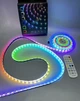 Умная cветодиодная лента программируемая (бегущий огонь) 5м WS2812B RGB (РГБ), IP65, 60 Led/м, от USB 5V, Bluetooth / Пульт 2,4G (31599) - изображение 1