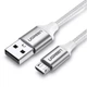 Кабель для зарядки телефона/ смартфона UGREEN US290 USB - Micro USB 1 м Белый/ Серебристый (6616991) - изображение 2