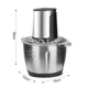 Электрический измельчитель кухонный молния RAF Grinder R7019G 1000Вт чаша нержавеющая сталь 2л, 2 скорости, 4 лезвия - изображение 12