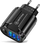 Сетевое зарядное устройство Xiamen 3 USB Type-C Super Charge/Quick Charge 3.0 5V/2.4A Black (PH050557) - изображение 1