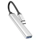 USB-хаб адаптер Hoco HB26 Type-C 4в1 (док станция, Type-, 3 USB3.0 + USB2.0, переходник, для макбука и другой техники) - Серый - изображение 1