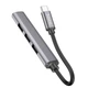 USB-хаб адаптер Hoco HB26 Type-C 4в1 (док станция, Type-, 3 USB3.0 + USB2.0, переходник, для макбука и другой техники) - Темно серый - изображение 2