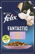 Влажный корм Purina Felix Fantastic для взрослых котов кусочки в желе форель с зелеными бобами 78шт*85г - изображение 1