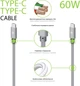 Кабель Intaleo CBGNYTT1 60W Type-C to Type-C 2 м Gray (1283126623745) - изображение 3