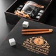 Подарунковий дерев'яний набір камені для віскі з келихом Bohemia Barline Grills Чорний 20х20х11см WS110 - зображення 4