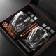 Подарочный набор для виски камни с бокалами Bohemia Quadro в чёрном цвете Grills 25х24х11 см WS202 - изображение 1