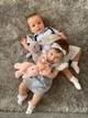 Подарунковий набір для малюків 2 іменні зайчики 39 см HeyBaby - изображение 2