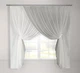 Кухонная шифоновая занавеска Adagio Windows Decor с пышной сборкой бело-серая в размере 2,8х1,7м - изображение 1