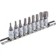 Набір насадок викруткових MASTERTOOL GM CRV 1/4", TORX 9 шт (Т10/15/20/27/30/40/45/50/60) (78-1400) - зображення 1