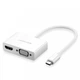 Перехідник-конвертер USB Type C to HDMI/VGA UGREEN MM123 30843 Білий - зображення 1