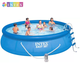 Круглый надувной бассейн Intex 26166 NP. Насос, лестница и тент в комплекте. Размером 457x107см, объём 12430л - изображение 2