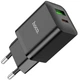 Мережевий зарядний пристрій (МЗП) Hoco N28 Founder 20W Type-C + USB (Black) - изображение 2