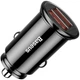 Автомобільний зарядний пристрій Baseus Circular Plastic 30W Швидка зярядка Quick Charge 3.0 2USB 5A Зарядка в авто Black (CCALL-YD01) - зображення 1