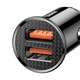 Автомобільний зарядний пристрій Baseus Circular Plastic 30W Швидка зярядка Quick Charge 3.0 2USB 5A Зарядка в авто Black (CCALL-YD01) - зображення 2