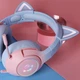 Игровые наушники Onikuma K9 USB 7.1 с микрофоном и LED RGB подсветкой кошачьи ушки проводные Pink-Blue - изображение 7