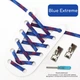Плоские эластичные шнурки с металлическим замком для обуви FASTLACES T12-2 Blue Extreme - изображение 1