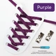 Плоские эластичные шнурки с металлическим замком для обуви FASTLACES T12-2 Purple - изображение 1