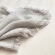 Плед для новорожденных мягкий летний Муслин Жатка с бахромой Серый, муслиновый плед 90*105 см, 874952 - изображение 4