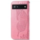 Чехол UniCase Butterfly Pattern для Google Pixel 6a - Pink - изображение 3