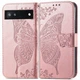 Чехол UniCase Butterfly Pattern для Google Pixel 6a - Rose Gold - изображение 1