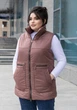 Женский теплый жилет удлиненный в стиле оверсайз больших размеров MODA 100023 66 Мокко (М- 100023 /1 V) - изображение 2