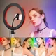 Кольцевая светодиодная LED RGB лампа 45см с штативом 2 метра и держателем для телефона селфи кольцо для блоггеров (кольцевой свет) - изображение 7