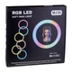 Кольцевая светодиодная LED RGB лампа 36см с штативом 2 метра и держателем для телефона селфи кольцо для блоггеров (кольцевой свет) - изображение 12