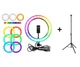 Селфі-лампа LED кільцева Voltronic MJ-20 RGB 20см + штатив - зображення 1