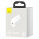 Зарядний пристрій Baseus Super Si Quick Charger 1xType-C 25W 2.1A EU White (CCSP020102) - зображення 3