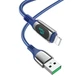 Кабель Hoco S51 з дисплеєм USB to Lightning 1.2m синій - зображення 1