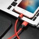 Кабель Hoco X14 USB to Lightning 2m чорно-червоний - зображення 2