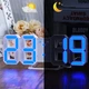 Годинник LED VST-6803 електронний від мережі білий корпус синя індикація - зображення 3