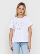 Женская футболка с вышивкой белая Narodnyy Butik Девушка с кофе 166-134 44 - изображение 1