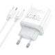 Сетевое зарядное (СЗУ) Устройство Hoco C105A Stage dual port PD20W+QC3.0 Type-C to Lightning Белый - изображение 3