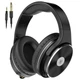 Накладні студійні HIFI навушники OneOdio Studio Wireless black зі складною конструкцією Проводні професійні навушники з мікрофоном - зображення 1