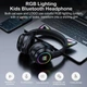 Беспроводные игровые наушники с кошачьими ушками Onikuma B90 с RGB подсветкой Bluetooth наушники для стриминга Черный - изображение 9