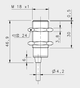 Индуктивный датчик M18, Sn=5mm, NAMUR, 2m кабель, 95B064360 / IS-18-A20-03 Datalogic - изображение 2