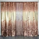 Шторы с цветами плотные атласные 150x270 cm (2 шт) с тюлем 400x270 cm (1 шт) ALBO Коричневые (SHТ-650-3) - изображение 1