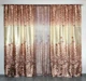 Шторы с цветами плотные атласные 150x270 cm (2 шт) с тюлем 400x270 cm (1 шт) ALBO Коричневые (SHТ-650-3) - изображение 2