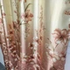Шторы с цветами плотные атласные 150x270 cm (2 шт) с тюлем 400x270 cm (1 шт) ALBO Коричневые (SHТ-650-3) - изображение 12