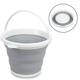 Відро 10 літрів туристичне складане Silicon Collapsible Bucket Сіре - изображение 2